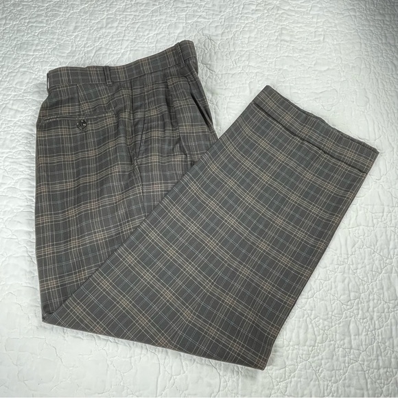 🔥Young Kings By Steve Harvey (2pcs) Plaid Brown Blue Blazer & Pants Suit - Picture 9 of 16